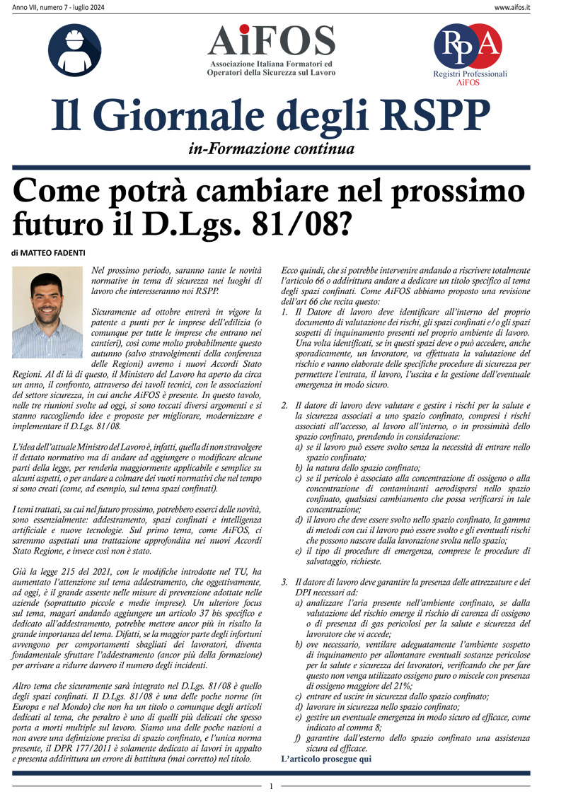 Il Giornale degli RSPP - Luglio 2024